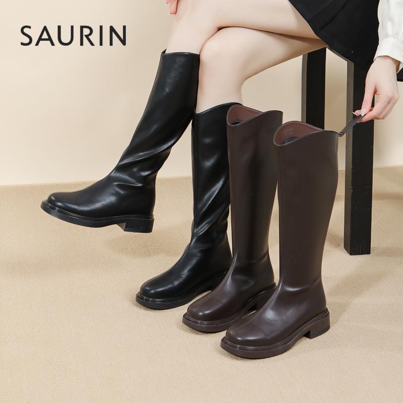 索兰英伦V口显瘦骑士靴