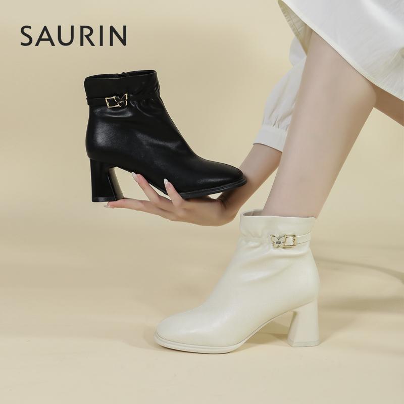 索兰侧拉链高跟瘦瘦靴