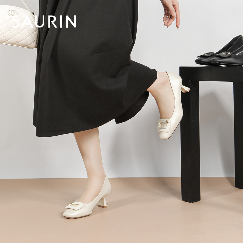 索兰职场通勤浅口高跟单鞋