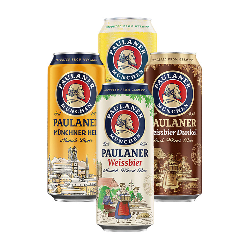 宝莱纳paulaner德国进口柏龙白啤保拉纳白啤黑啤小麦啤酒500ML5听