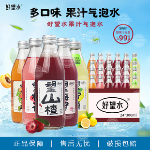 好望水 望山楂/梅好/杏福/桃花/柠萌果味饮料气泡水300ml*24瓶