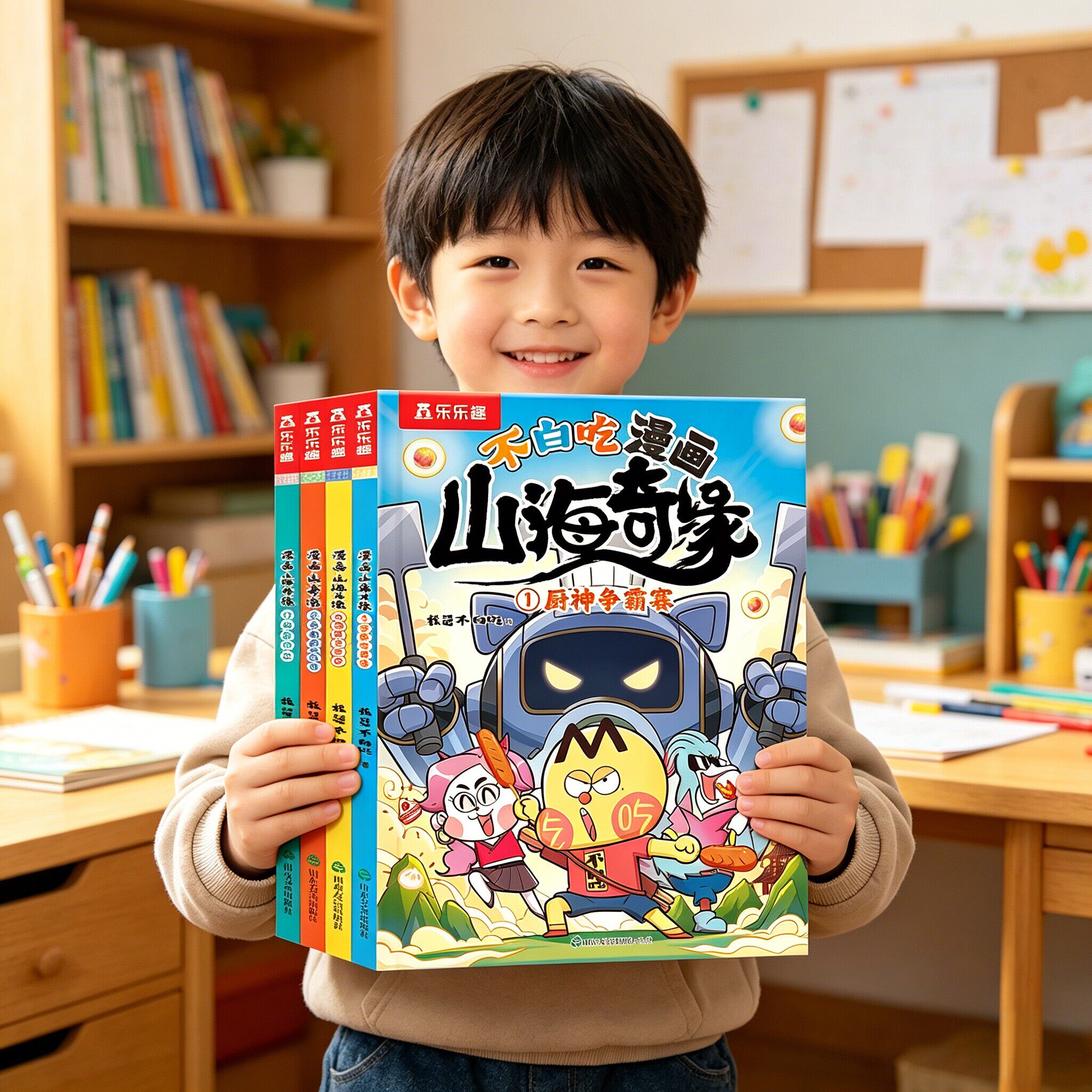 乐乐趣山海经不白吃漫画书山海奇缘我是不白吃系列全套小学生版山海经美食漫画书儿童绘本3-6岁读物适合小学生看的爆笑故事书籍