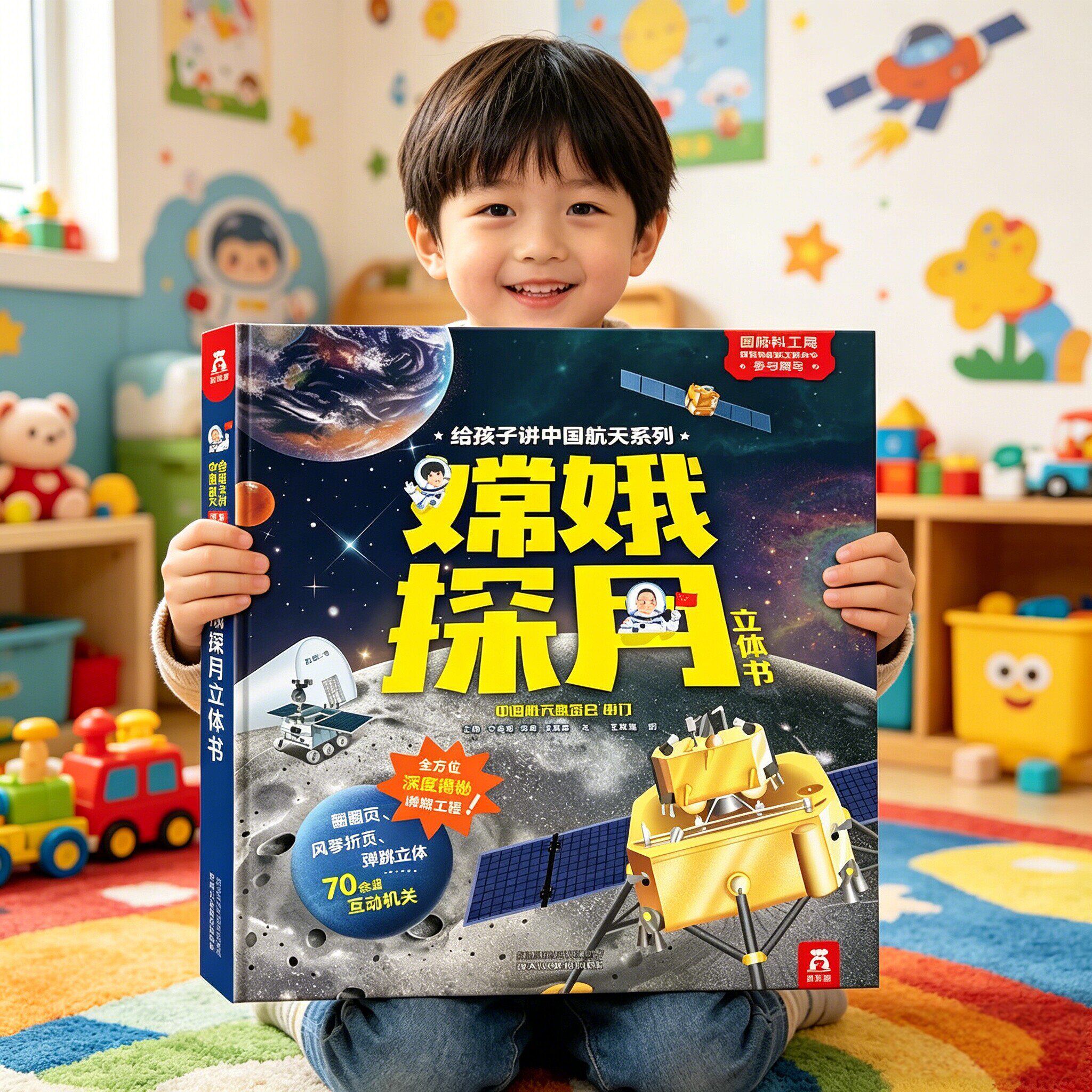 乐乐趣立体书嫦娥探月立体书6-10岁科普百科全书恐龙太空宇宙昆虫海洋植物汽车奔月百科全书绘本恐龙世界立体书儿童3d立体书航天书