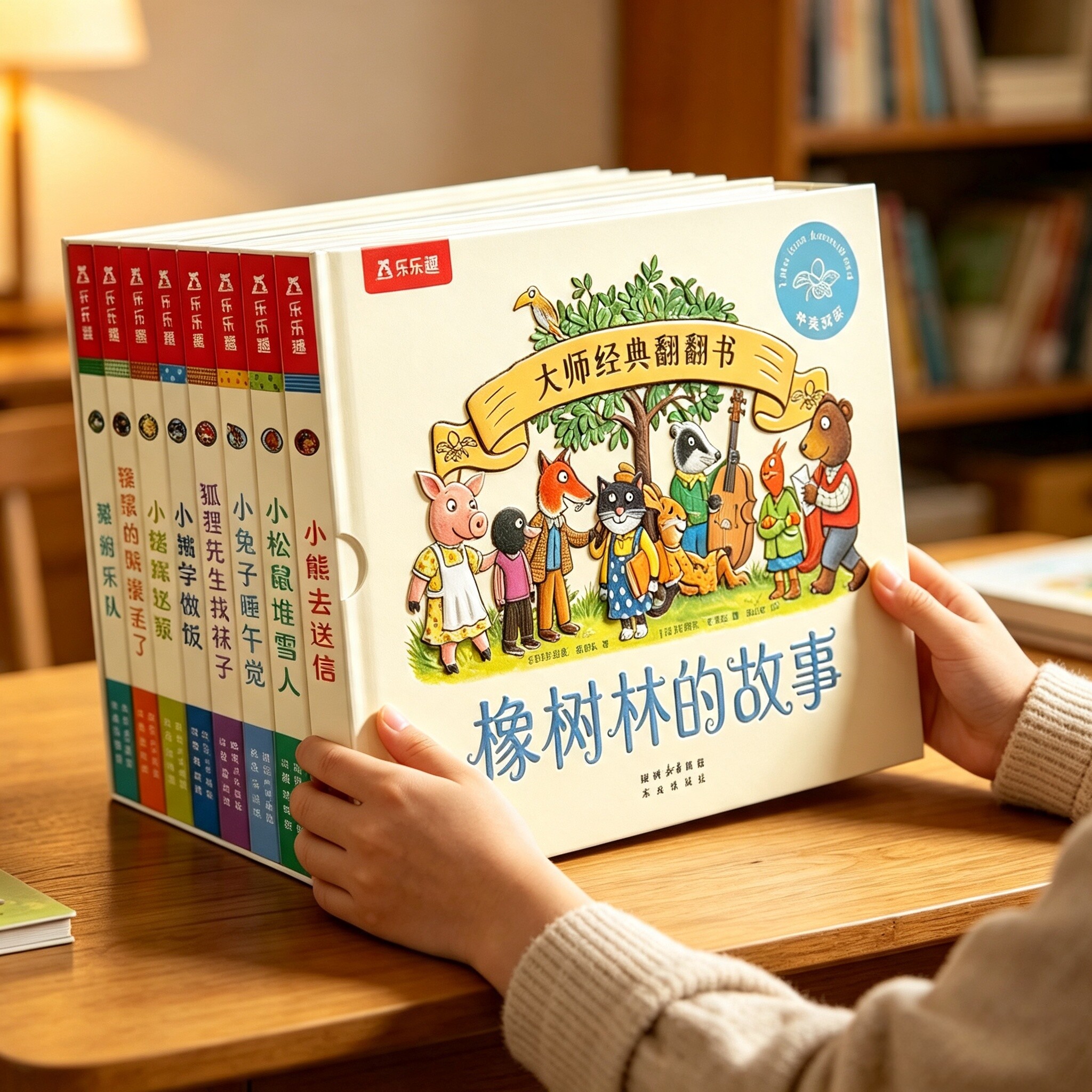 现货速发乐乐趣宝宝绘本0到3岁橡树林的故事翻翻书8册婴幼儿童启蒙认知早教书小月龄故事书1-2岁硬壳洞洞书蒙氏绘本双语幼儿园启蒙