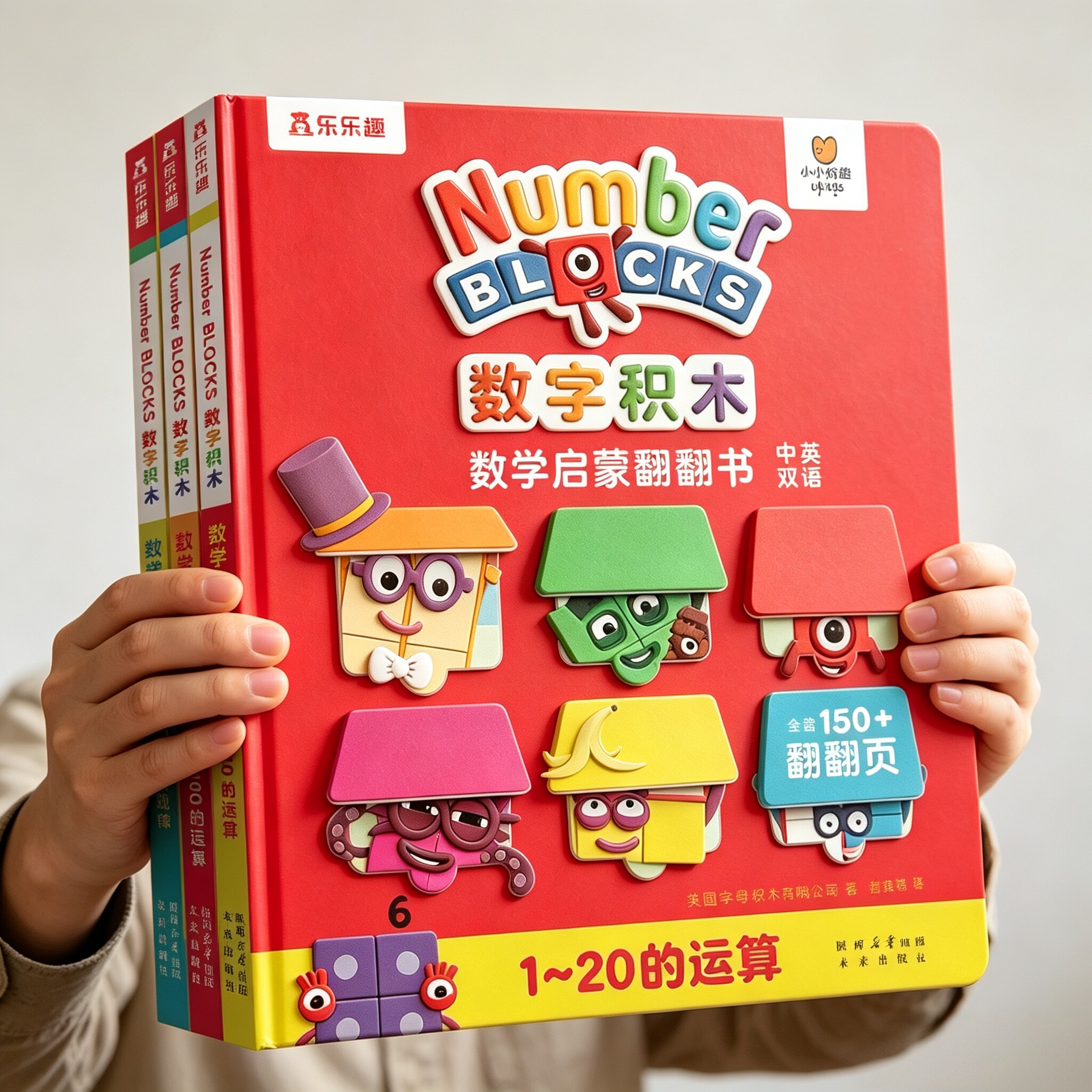 【新书速发】BBC正版授权乐乐趣数字积木翻翻游戏书3-6岁儿童数学启蒙绘本numberblocks宝宝益智游戏书启蒙认知翻翻书1-20的运算书