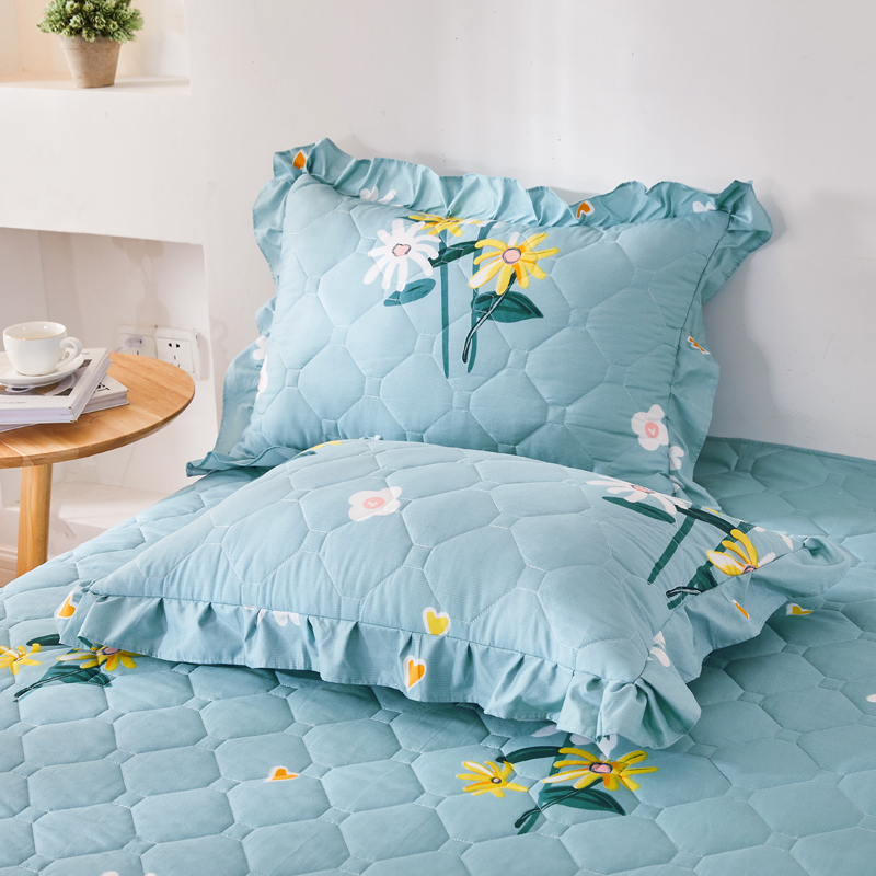 夹棉枕套拉链花边耐磨大号