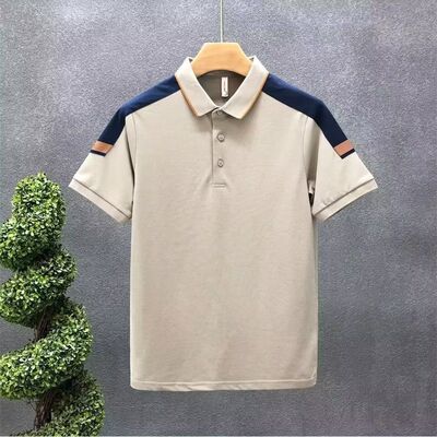2026夏季新款纯色经典款Polo衫休闲翻领短袖T恤半袖杏色上衣