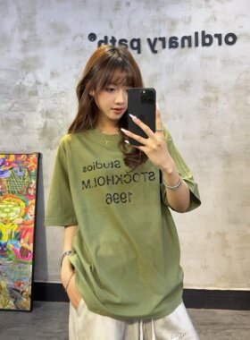 区别市场顶版做旧1996棉麻脏脏T