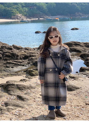 女童毛呢大衣10岁韩版外套风衣