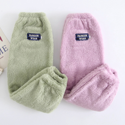 儿童睡裤珊瑚绒加绒加厚保暖裤子