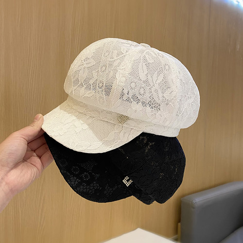 蕾丝八角帽女夏季新款透气百搭潮