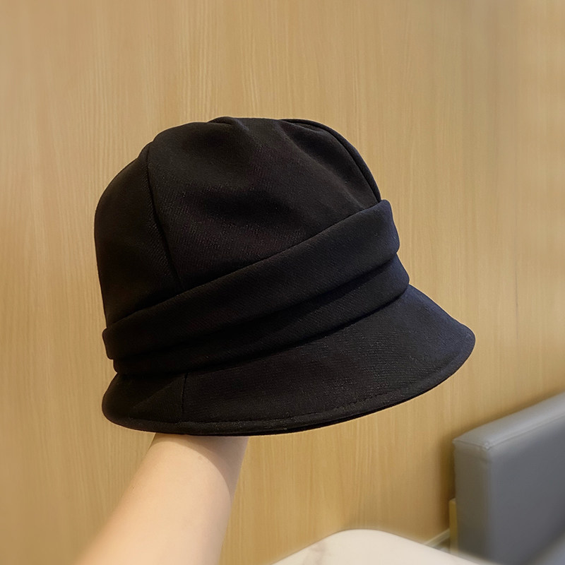 日系黑色褶皱渔夫帽女秋冬季韩版显脸小盆帽潮百搭时尚保暖帽子女,服饰配件/皮带/帽子/围巾,帽子,淘宝优惠券,粉丝福利购,淘宝优惠卷