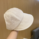 薄款 夏季 透气空顶帽女加宽帽檐显脸小遮阳帽户外出游可折叠渔夫帽
