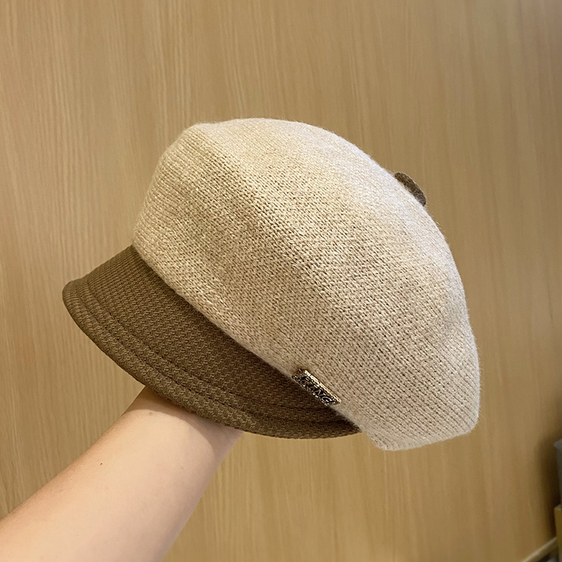 秋冬新款保暖鸭舌贝雷帽女显脸小