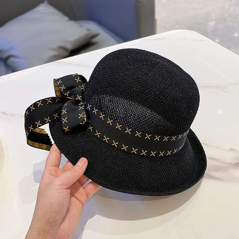 网红卷边可折叠英伦复古渔夫帽子