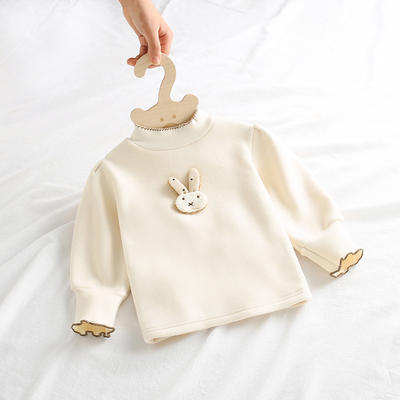 女童打底衫加绒半高领公主内搭