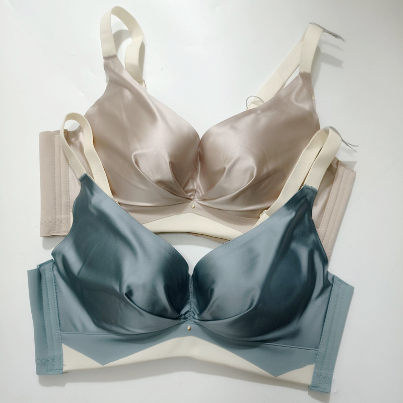 黛丝柔情6028乳胶薄款聚拢内衣女无钢圈收副乳光面真丝无痕胸罩bc