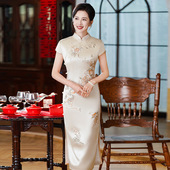 时尚 中式 妈妈优雅礼服 婚宴装 喜婆婆妈妈旗袍年轻礼服2025新款