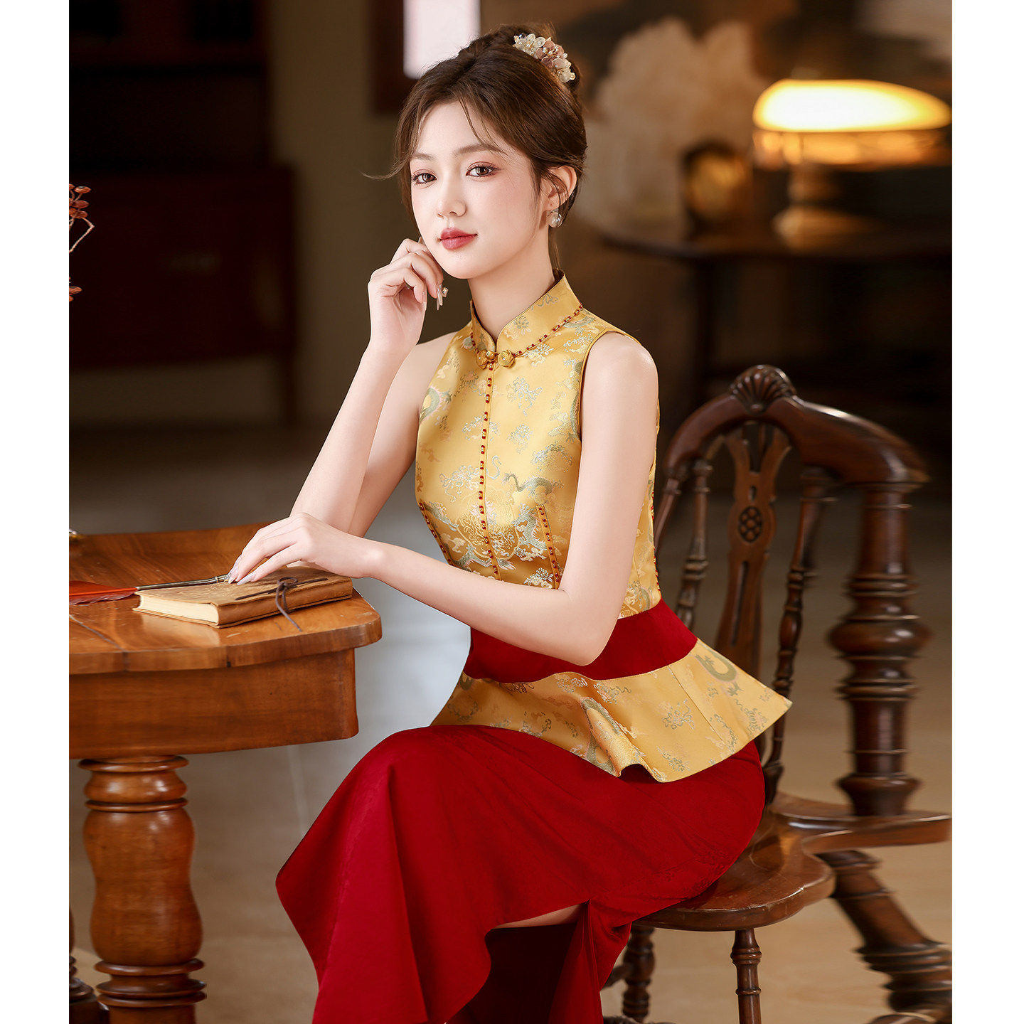 敬酒服新娘旗袍新中式订婚礼服结婚日常可穿高级感晨袍女绝美小众图片
