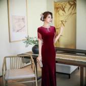 年轻款 气质优雅露肩喜婆婆装 旗袍连衣裙 婚宴礼服2025新款 新中式