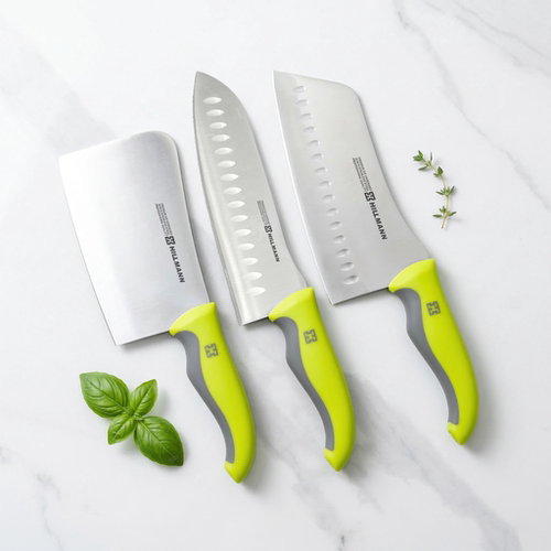 小红书爆款上海希尔曼HILLMANN一代绿柄经典3CR13套刀三件套送5礼 - 封面