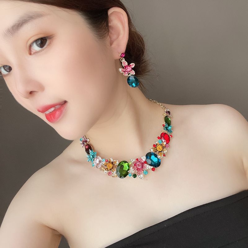 独特花朵时尚夸张新娘礼服锁骨链