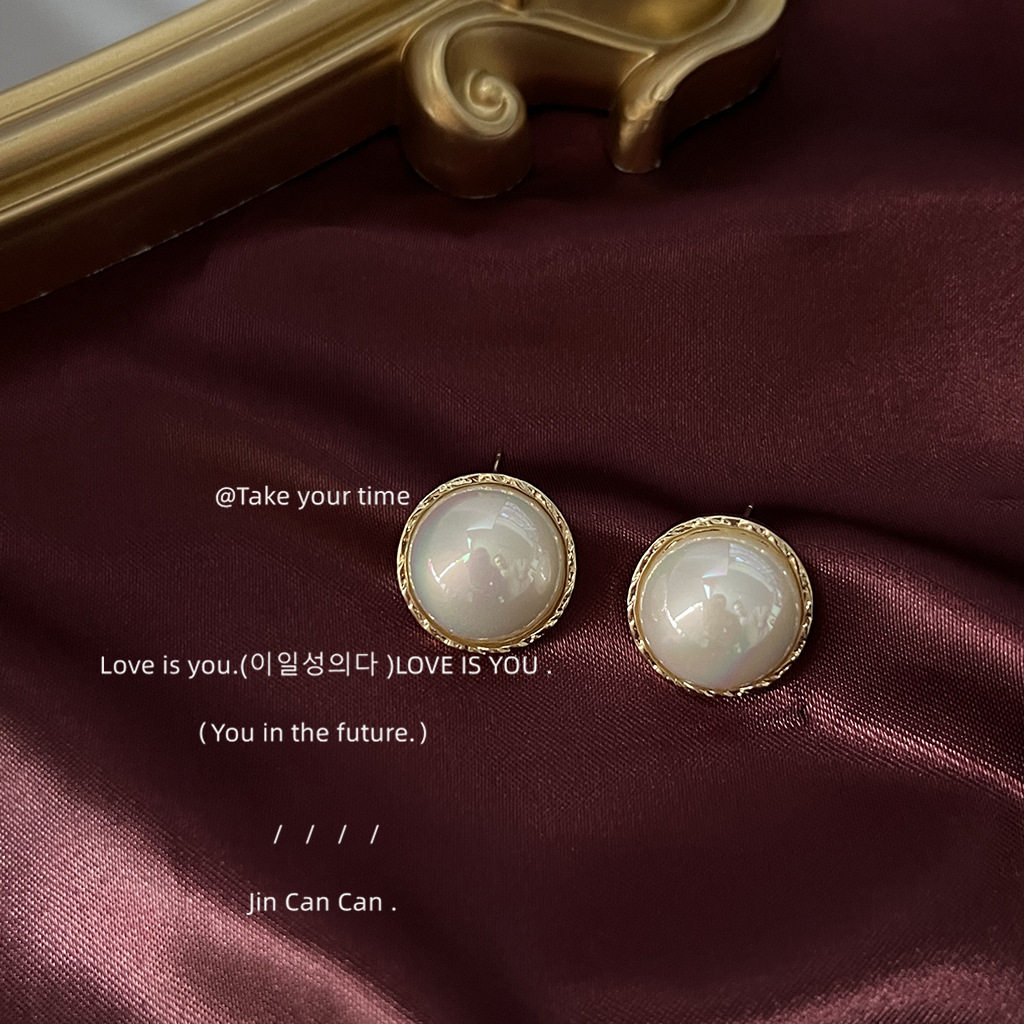 法式复古简约圆形珍珠优雅耳钉轻奢高感赫本风百搭经典气质耳饰,饰品/流行首饰/时尚饰品新,耳环,淘宝优惠券,粉丝福利购,淘宝优惠卷