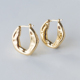 不规则简约质感冷淡耳环法国celi风几何小众chic饰品黄铜金属耳圈