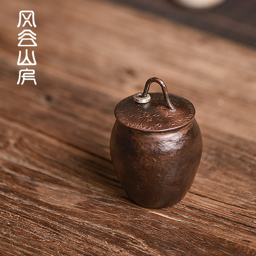 手工复古带盖小号茶叶罐复古