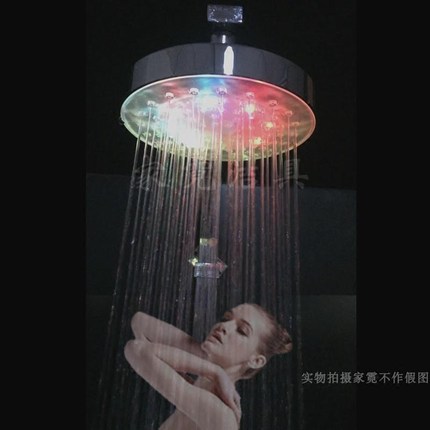 负离子发光顶喷两用过滤 七彩淋浴头 彩灯洗澡Led彩虹大花洒喷头