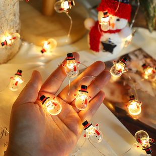 圣诞老人装饰灯迷你雪人铜线灯串橱窗布置小彩灯装饰品缠绕氛围灯