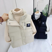 新款 外穿潮坎肩 加厚男童秋冬儿童马甲羽绒棉女童棉马夹中大童冬装
