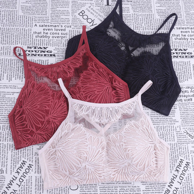 美背蕾丝睡眠无钢圈文胸