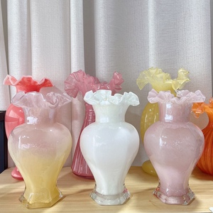 芬顿纯手工琉璃花器花瓶水养插花器家居摆件花瓶花器高24厘米
