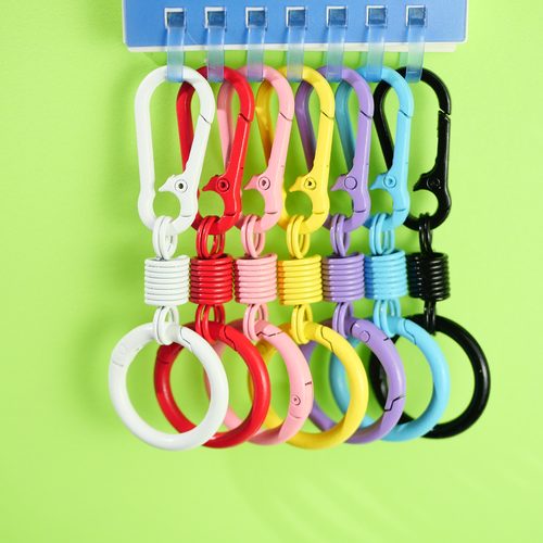 多彩弹簧钥匙扣创意双头开口