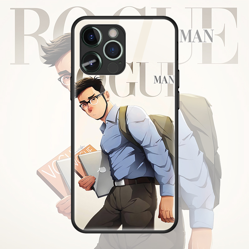 正装型男手机壳适用苹果12promax小米9 reno6 nova7SE玻璃壳13pro