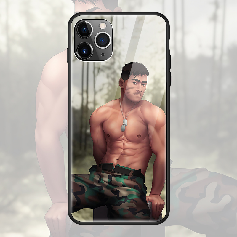 特种兵玻璃手机壳适用苹果12mini荣耀V40红米K20型男软边vivox60p