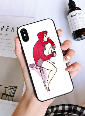 滑板红衣少年适用苹果12pro手机壳基友vivoX60华为p40玻璃壳8plus