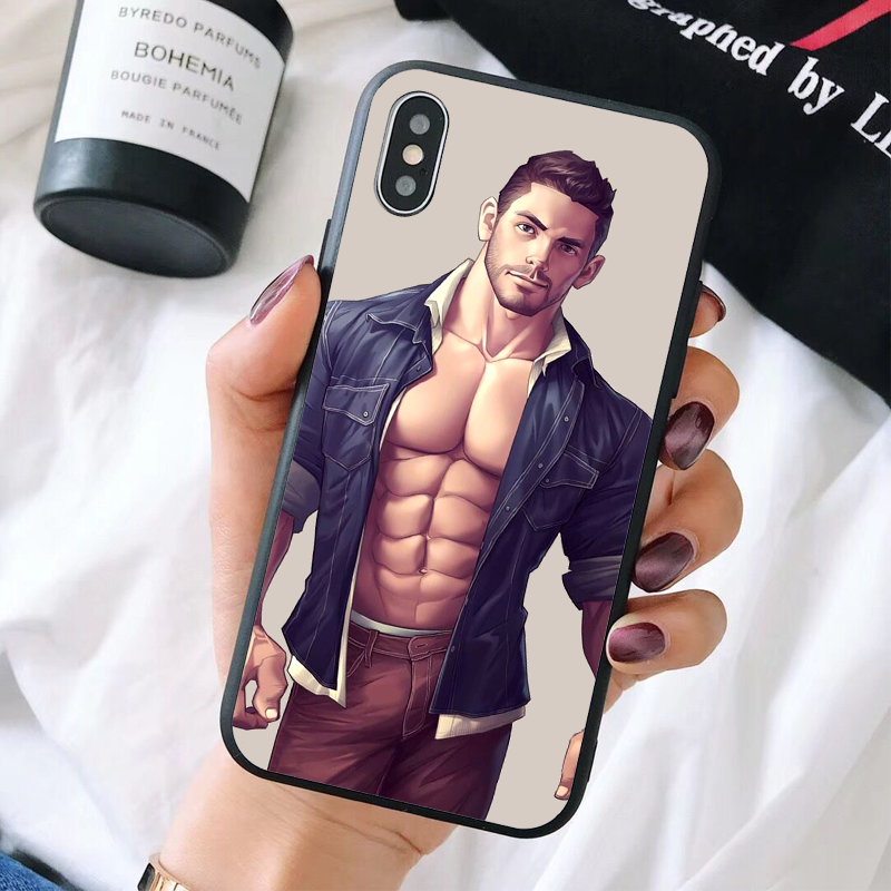 牛仔腹肌型男手机壳xr玻璃壳