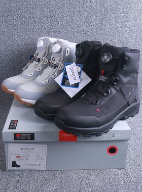 polecat东北雪地靴男高帮户外防滑防水加绒加厚保暖棉鞋厚底登山