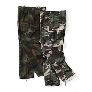 宽松直筒迷彩 伞兵裤 平替RRL美式 军风复古vintage重磅朱帆多袋工装