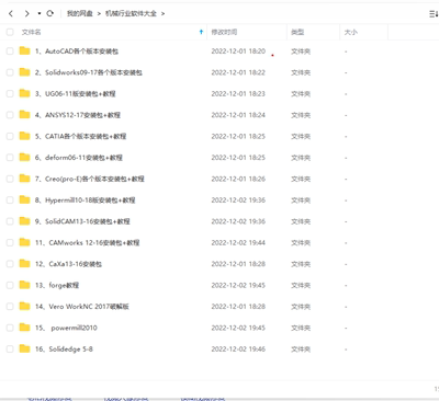 CAD/UG/Solidworks/Deform/Ansys/Hypermill/Caxa/Creo软件大全