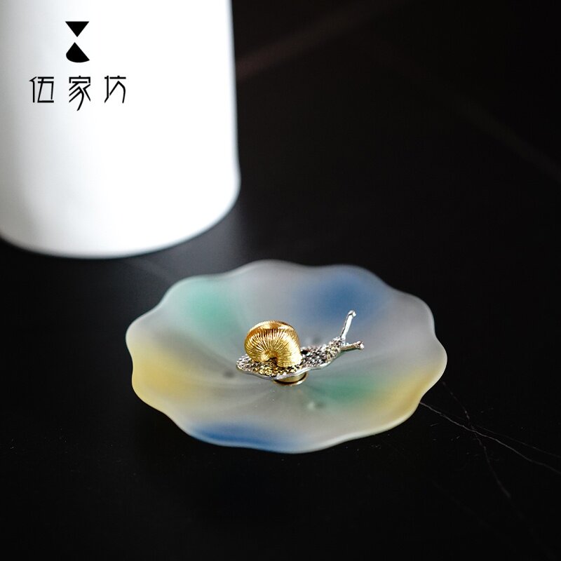 伍家坊 创意花朵造型香托香盘香座家居香薰用品彩色摆件