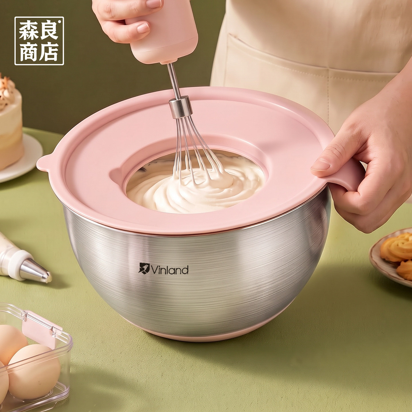 日本304不锈钢盆烘焙工具加深打蛋碗揉面和面奶油专用烘培打发盆