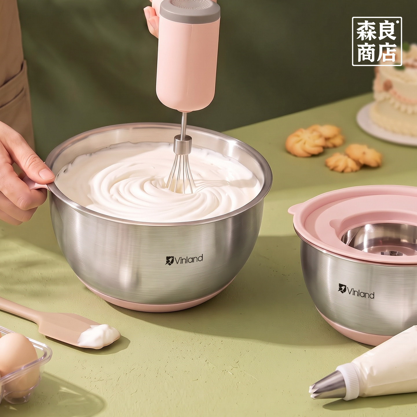 日本304不锈钢盆烘焙工具加深打蛋碗揉面和面奶油专用烘培打发盆