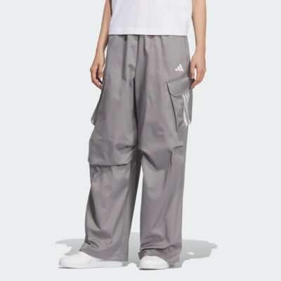 Adidas/阿迪达斯女子新款休闲纯棉工装风宽松伞运动长裤KF2663