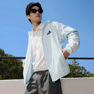 Adidas阿迪达斯防晒UPF50+拒水凉感运动休闲连帽皮肤衣外套KA9749