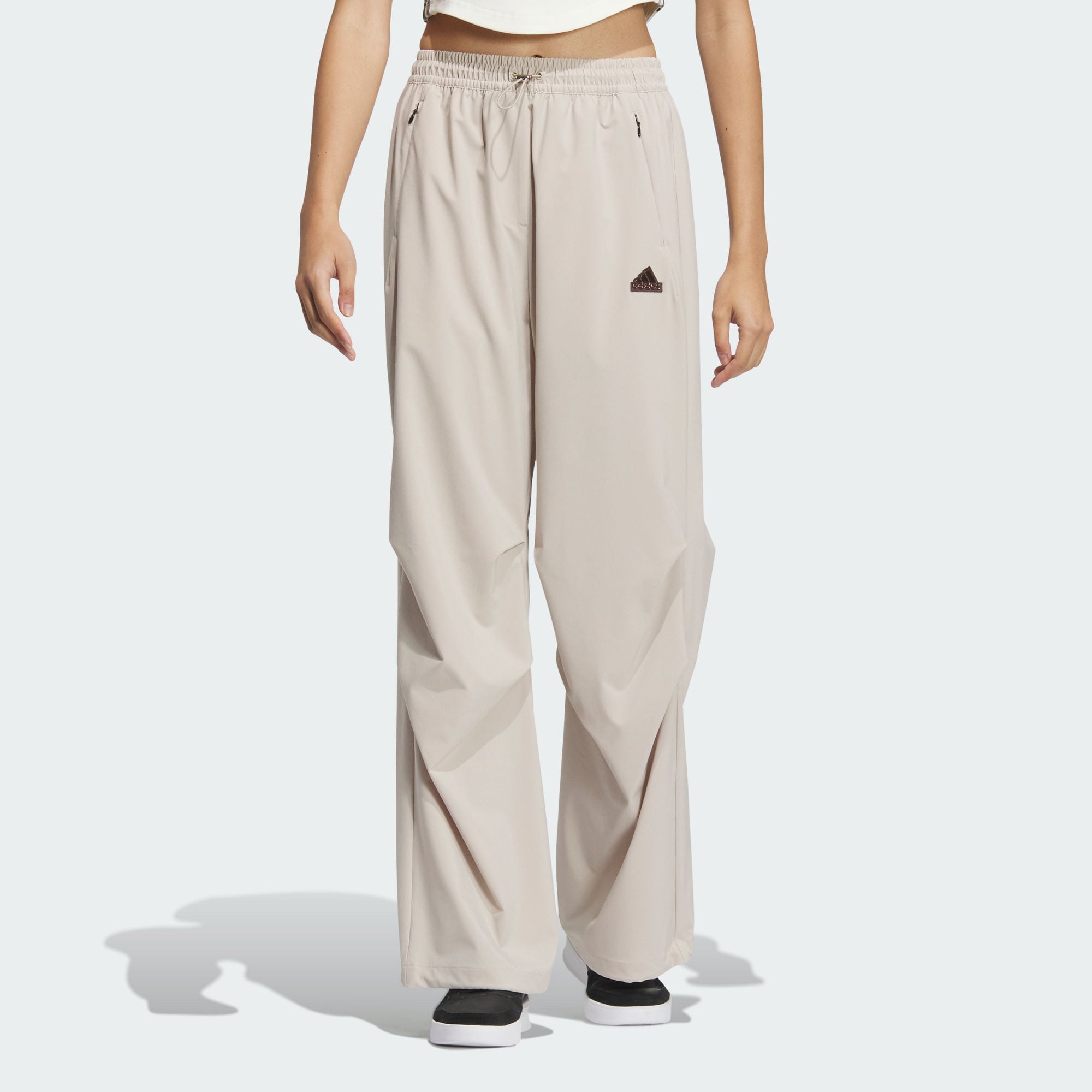 Adidas/阿迪达斯长裤女子秋季新款可调节直筒运动休闲伞裤JJ1100