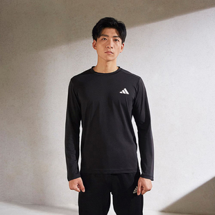 Adidas/阿迪达斯长袖男子夏季新款速干运动健身长袖圆领T恤GT5563