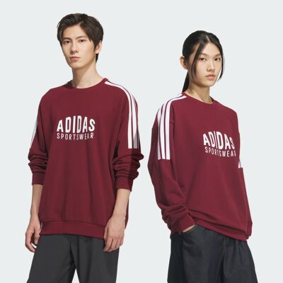 印花长袖圆领运动卫衣套头衫